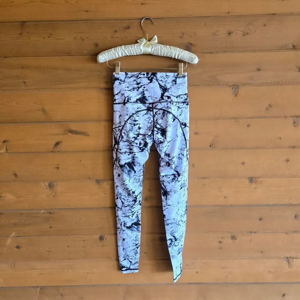 The Gym People Legging High Waist Yoga Pant Tummy Control Marble White NWT XS - Picture 3 of 5